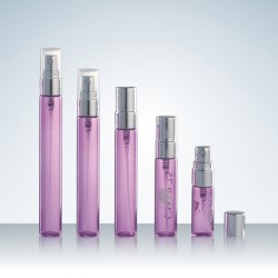 Violet Glass Vial Perfume Bottle with Aluminum Mist Sprayer